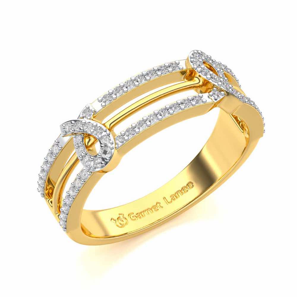 Reach Infinite Silver Band Ring - Yellow Gold - Image 1