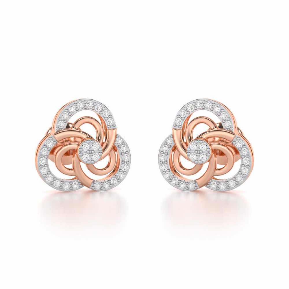 Realistic Swirl Silver Earrings - Rose Gold - Image 1