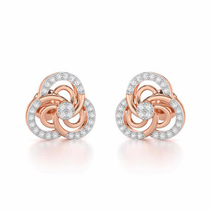 Realistic Swirl Silver Earrings - Rose Gold - Image 1