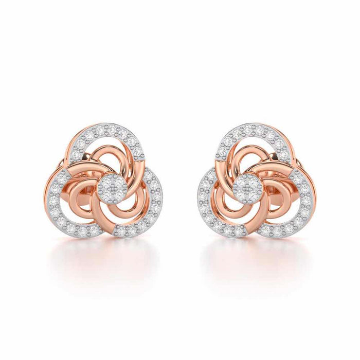 Realistic Swirl Silver Earrings - Rose Gold - Image 1