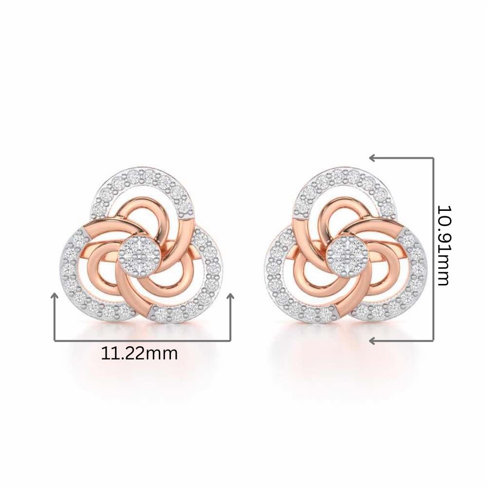 Realistic Swirl Silver Earrings - Rose Gold - Image 2
