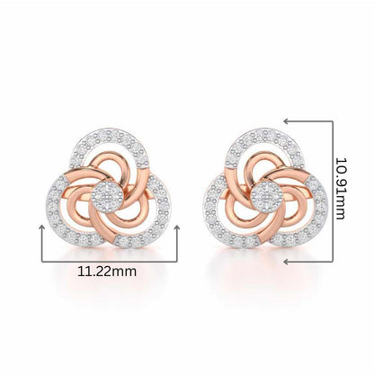 Realistic Swirl Silver Earrings - Rose Gold - Image 2