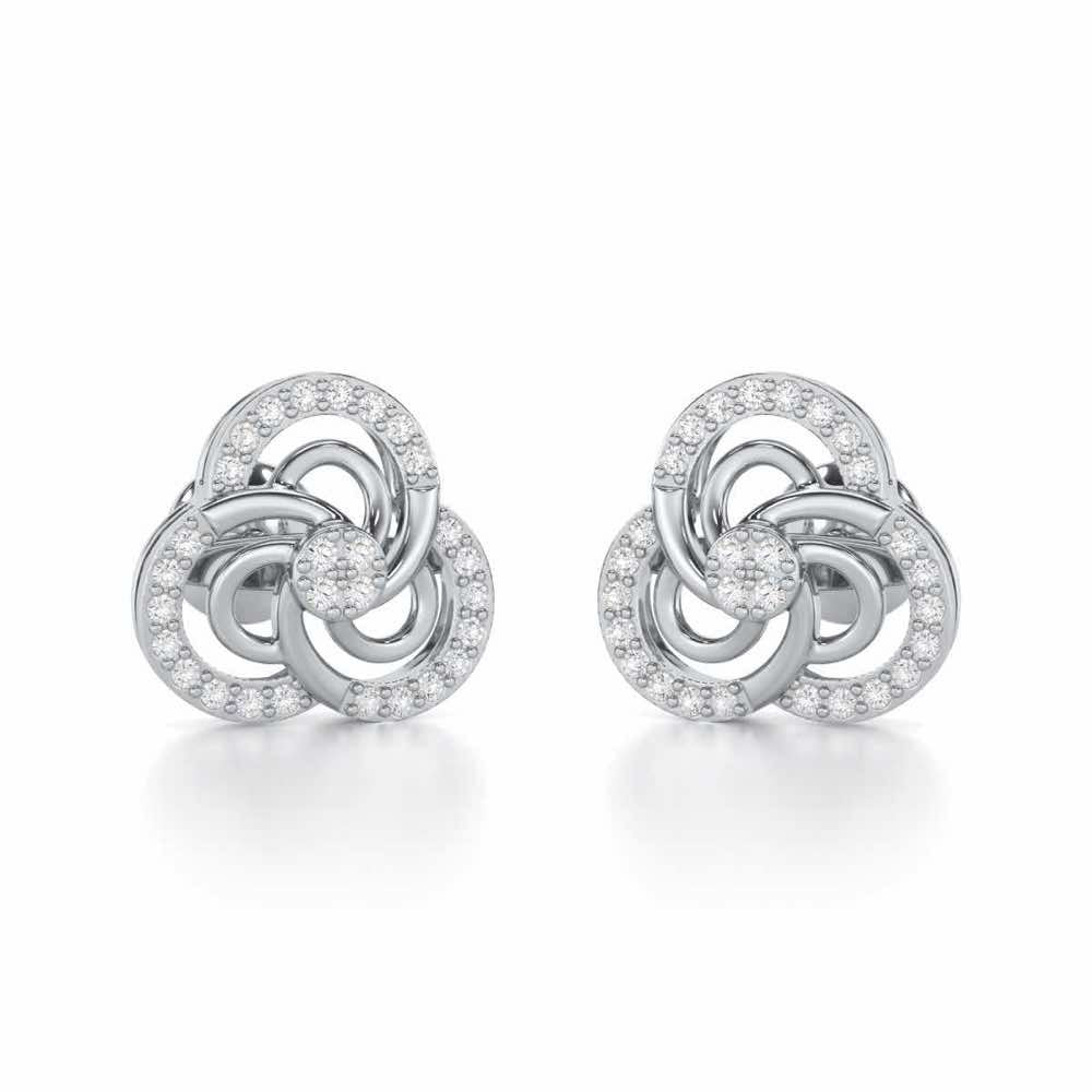 Realistic Swirl Silver Earrings - White Gold - Image 1