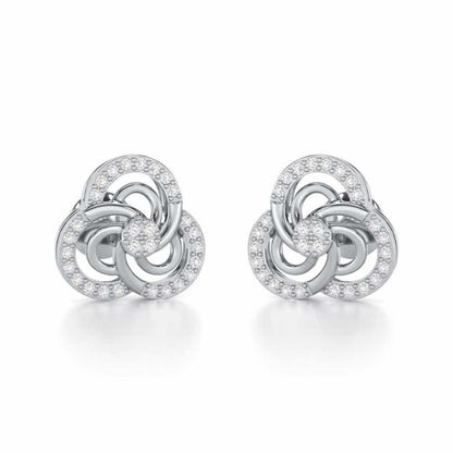 Realistic Swirl Silver Earrings - White Gold - Image 1