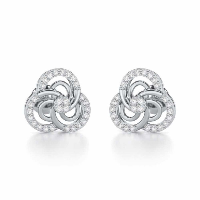 Realistic Swirl Silver Earrings - White Gold - Image 1