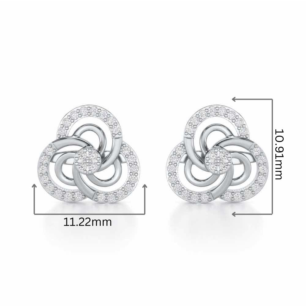 Realistic Swirl Silver Earrings - White Gold - Image 2