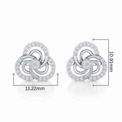 Realistic Swirl Silver Earrings - White Gold - Image 2
