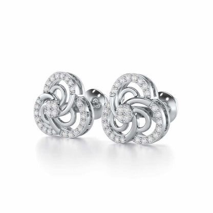 Realistic Swirl Silver Earrings - White Gold - Image 3