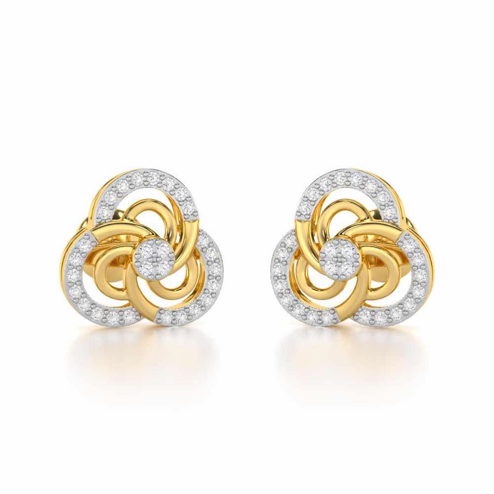 Realistic Swirl Silver Earrings - Yellow Gold - Image 1