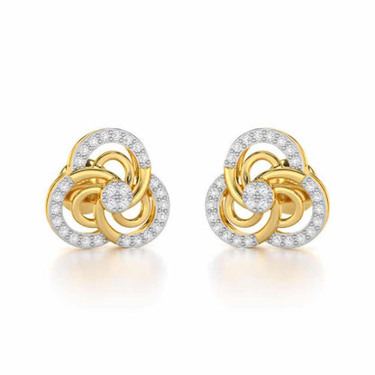 Realistic Swirl Silver Earrings - Yellow Gold - Image 1