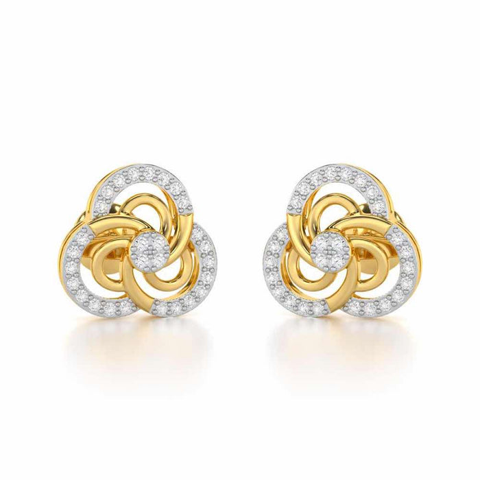Realistic Swirl Silver Earrings - Yellow Gold - Image 1