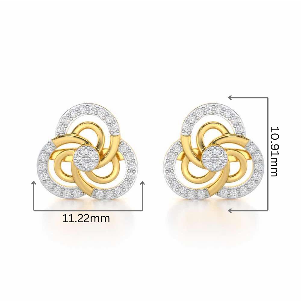 Realistic Swirl Silver Earrings - Yellow Gold - Image 2