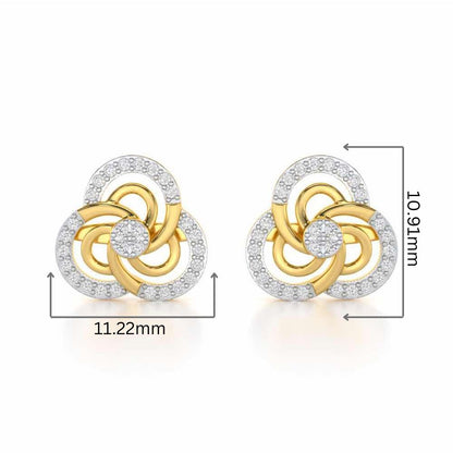 Realistic Swirl Silver Earrings - Yellow Gold - Image 2