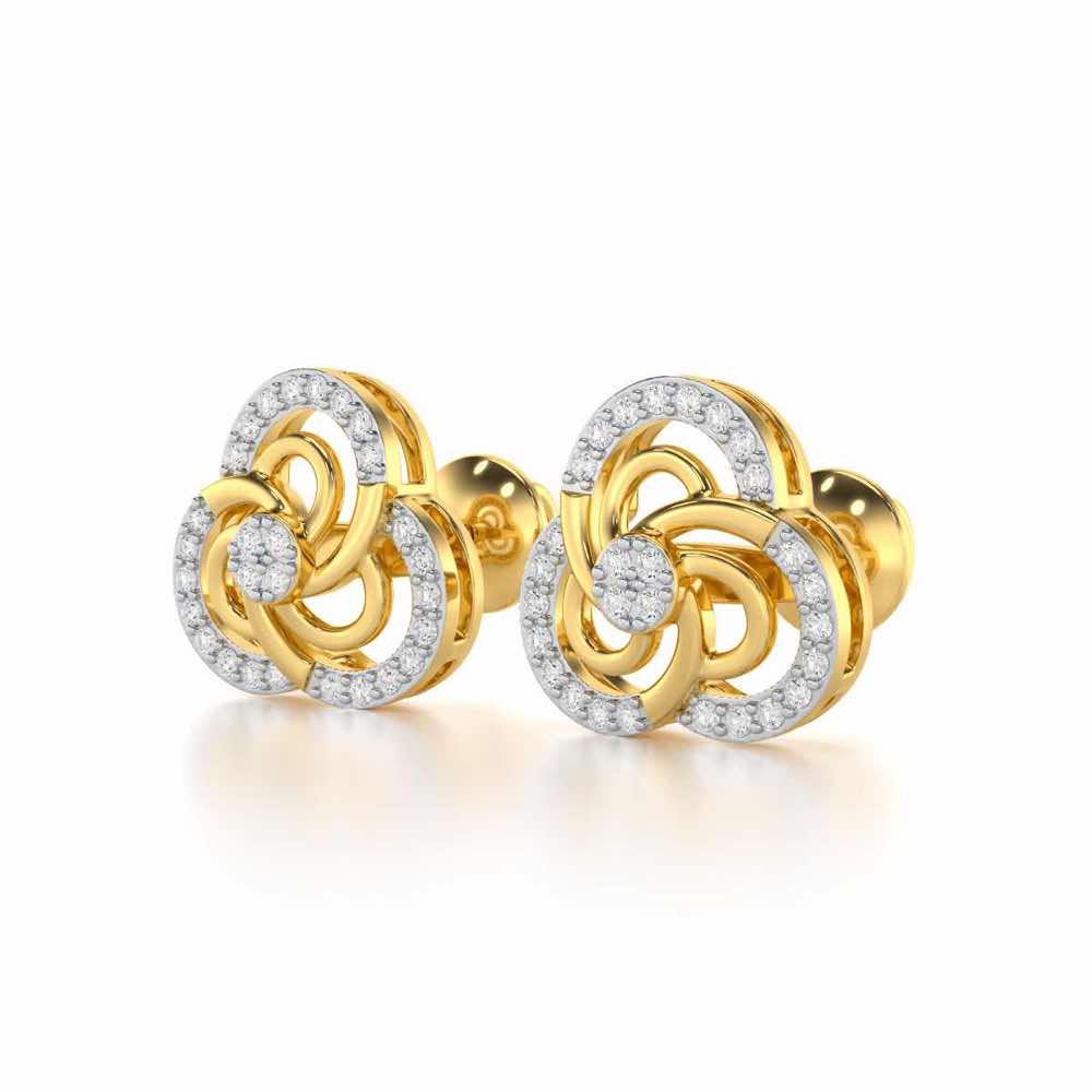 Realistic Swirl Silver Earrings - Yellow Gold - Image 3
