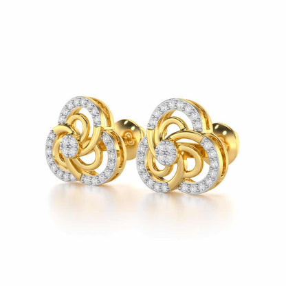 Realistic Swirl Silver Earrings - Yellow Gold - Image 3