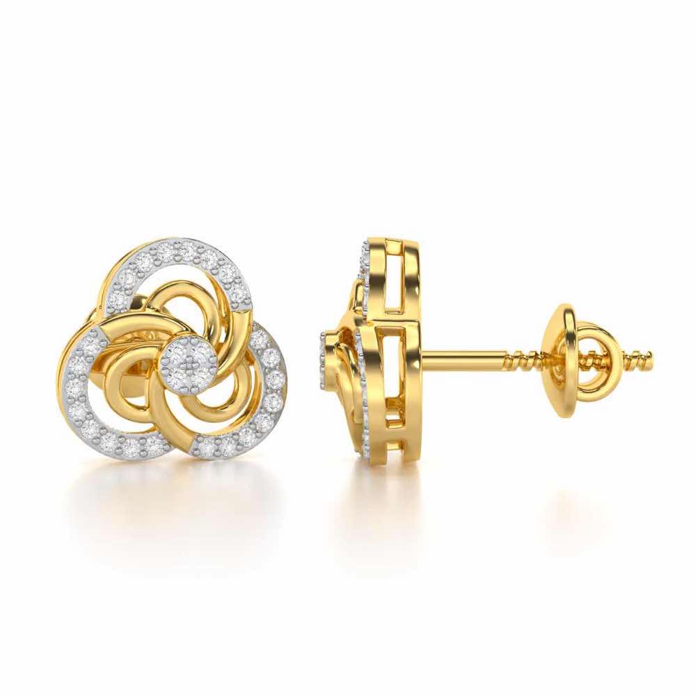 Realistic Swirl Silver Earrings - Yellow Gold - Image 4