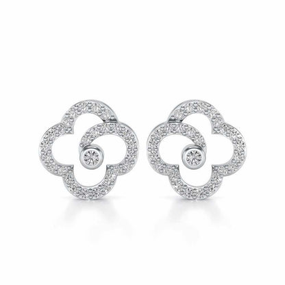 Refined Bloom Silver Earrings - White Gold - Image 1