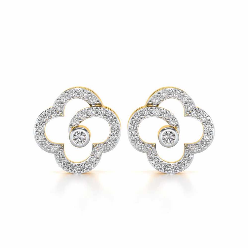 Refined Bloom Silver Earrings - Yellow Gold - Image 1