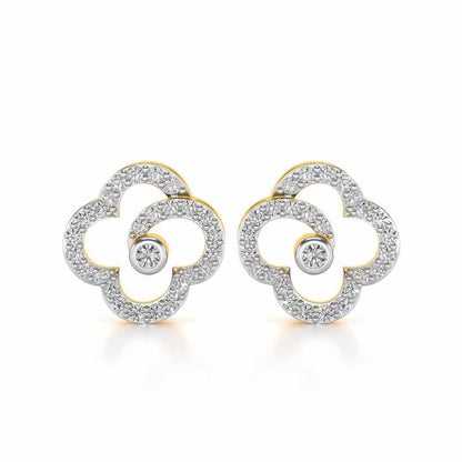 Refined Bloom Silver Earrings - Yellow Gold - Image 1