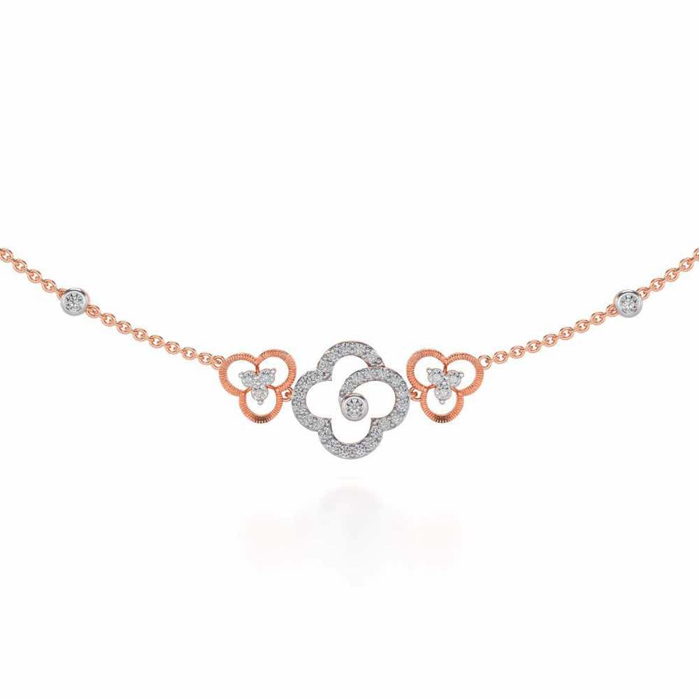 Refined Bloom Silver Necklace - Rose Gold - Image 1