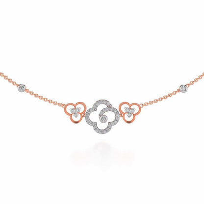 Refined Bloom Silver Necklace - Rose Gold - Image 1