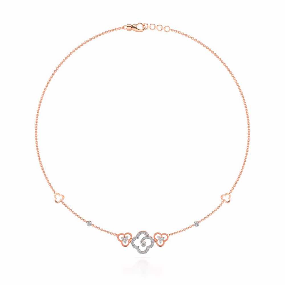 Refined Bloom Silver Necklace - Rose Gold - Image 3