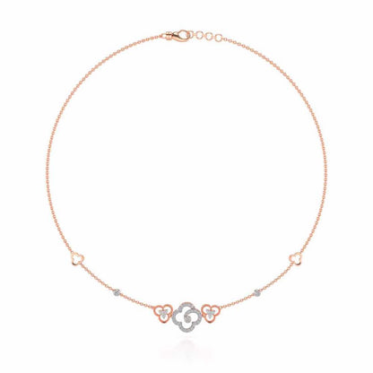 Refined Bloom Silver Necklace - Rose Gold - Image 3