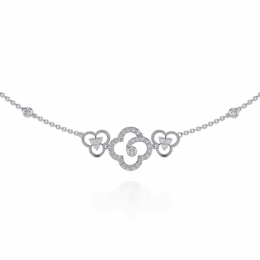Refined Bloom Silver Necklace - White Gold - Image 1