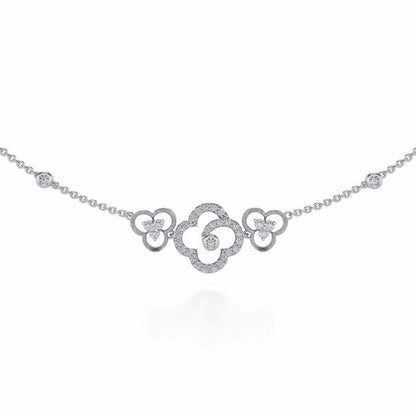 Refined Bloom Silver Necklace - White Gold - Image 1