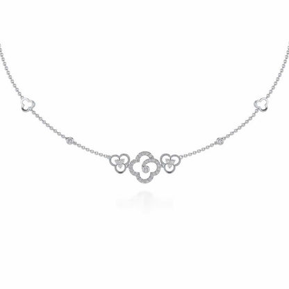 Refined Bloom Silver Necklace - White Gold - Image 2