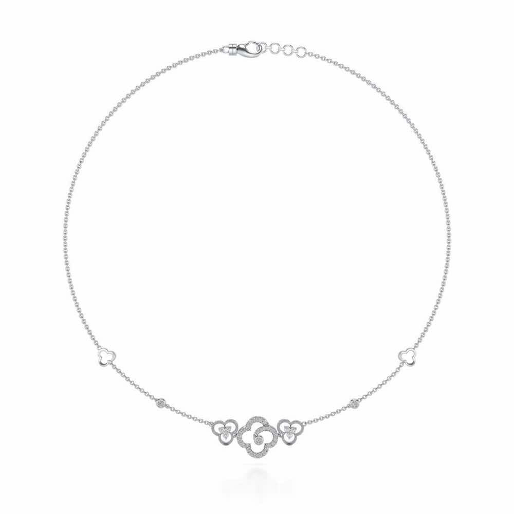 Refined Bloom Silver Necklace - White Gold - Image 3