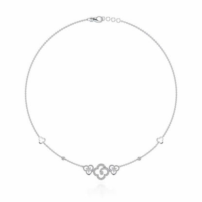 Refined Bloom Silver Necklace - White Gold - Image 3