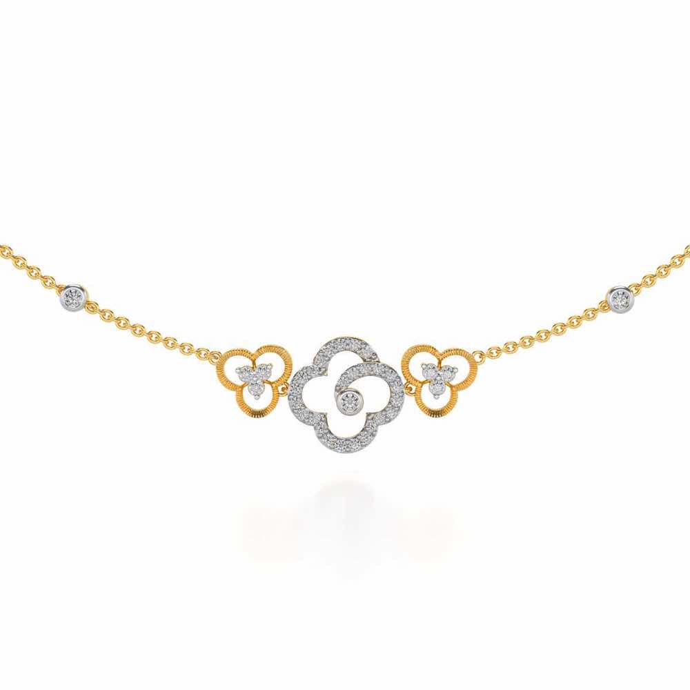Refined Bloom Silver Necklace - Yellow Gold - Image 1