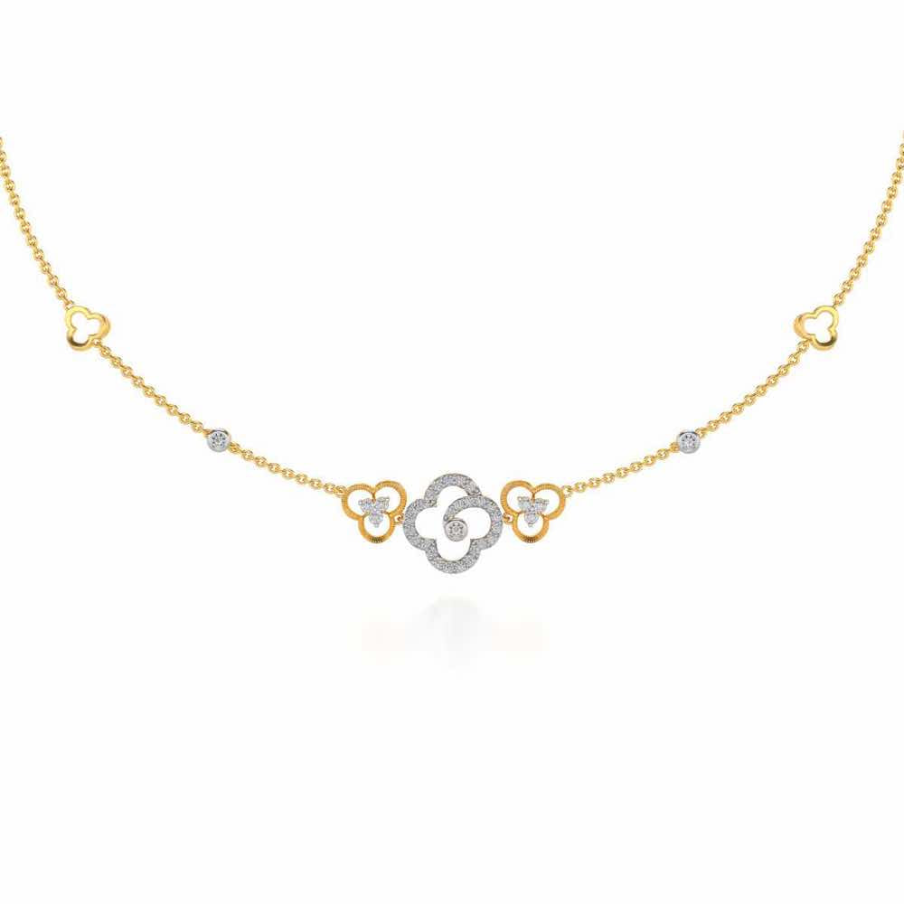 Refined Bloom Silver Necklace - Yellow Gold - Image 2