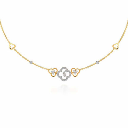 Refined Bloom Silver Necklace - Yellow Gold - Image 2