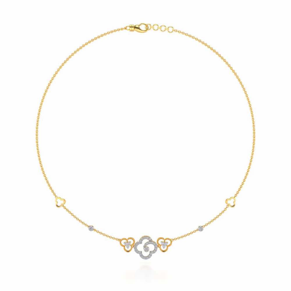 Refined Bloom Silver Necklace - Yellow Gold - Image 3