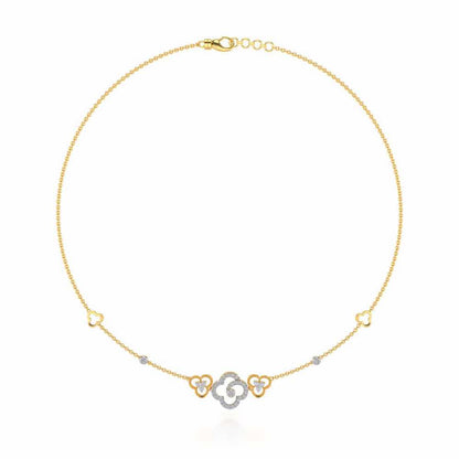 Refined Bloom Silver Necklace - Yellow Gold - Image 3
