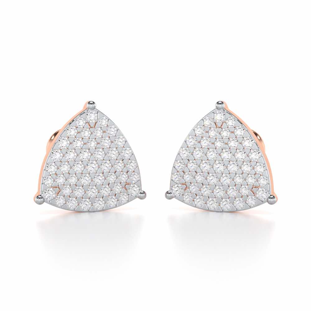 Refined Elegance Silver Earrings - Rose Gold - Image 2