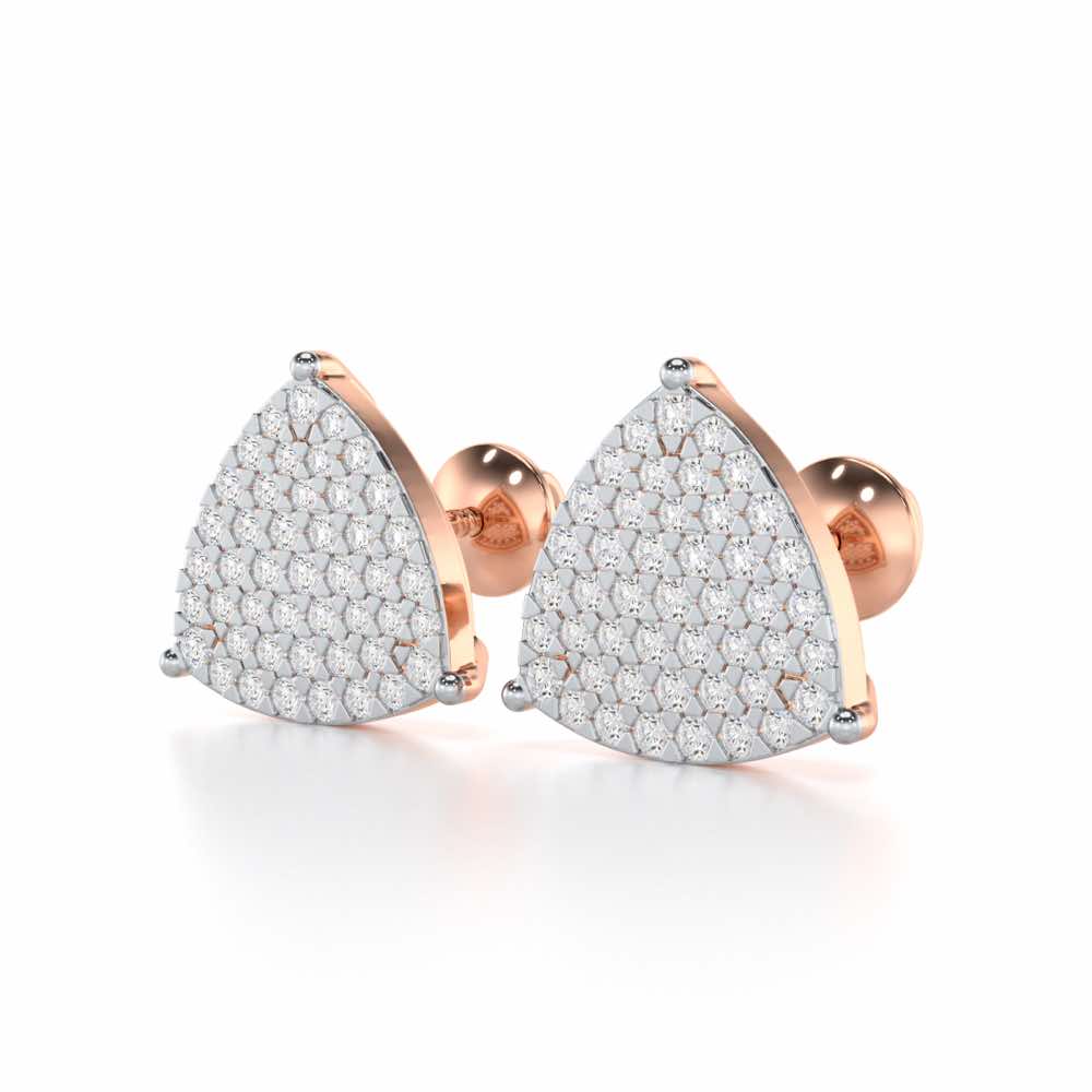 Refined Elegance Silver Earrings - Rose Gold - Image 3