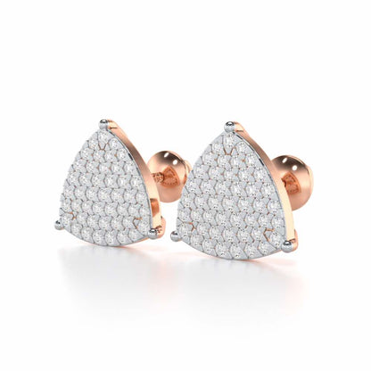 Refined Elegance Silver Earrings - Rose Gold - Image 3