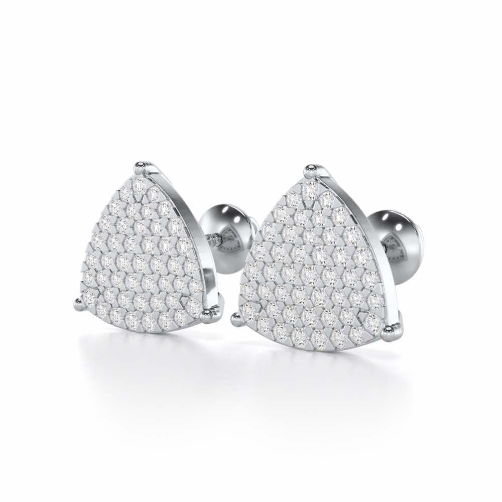 Refined Elegance Silver Earrings - White Gold - Image 3