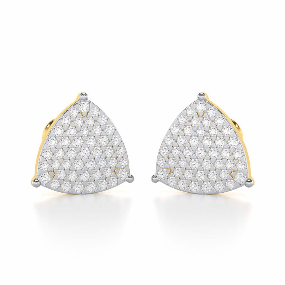 Refined Elegance Silver Earrings - Yellow Gold - Image 2