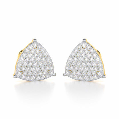 Refined Elegance Silver Earrings - Yellow Gold - Image 2