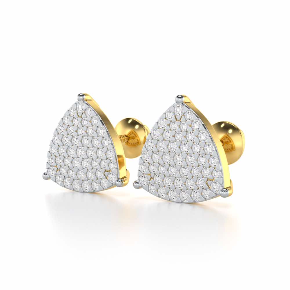 Refined Elegance Silver Earrings - Yellow Gold - Image 3