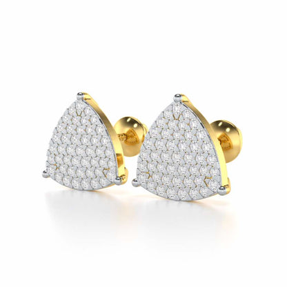 Refined Elegance Silver Earrings - Yellow Gold - Image 3