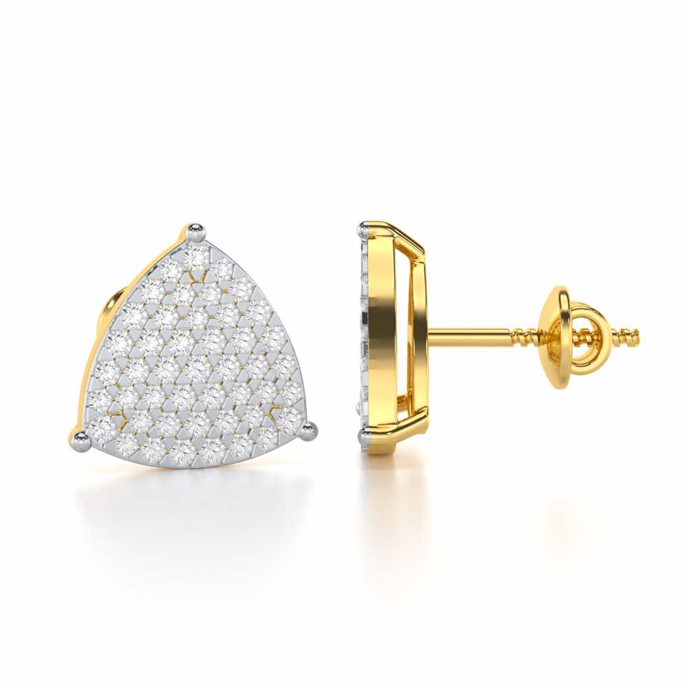 Refined Elegance Silver Earrings - Yellow Gold - Image 4