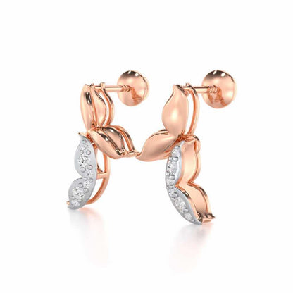 Refined Lattice Silver Earrings - Rose Gold - Image 3