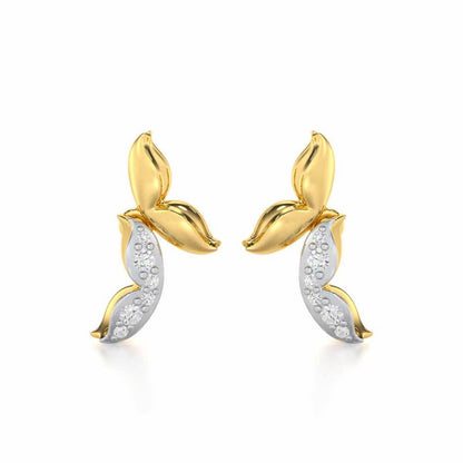 Refined Lattice Silver Earrings - Yellow Gold - Image 1