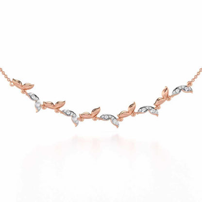 Refined Lattice Silver Necklace - Rose Gold - Image 1