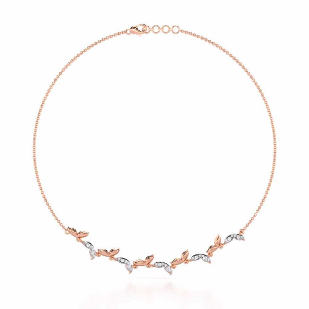 Refined Lattice Silver Necklace - Rose Gold - Image 2